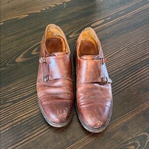 FRYE - Men's Brown Leather Double Monk Strap Shoes